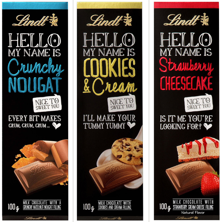 chocolate labels lindt