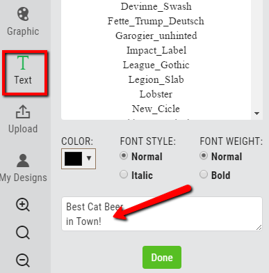 add label text